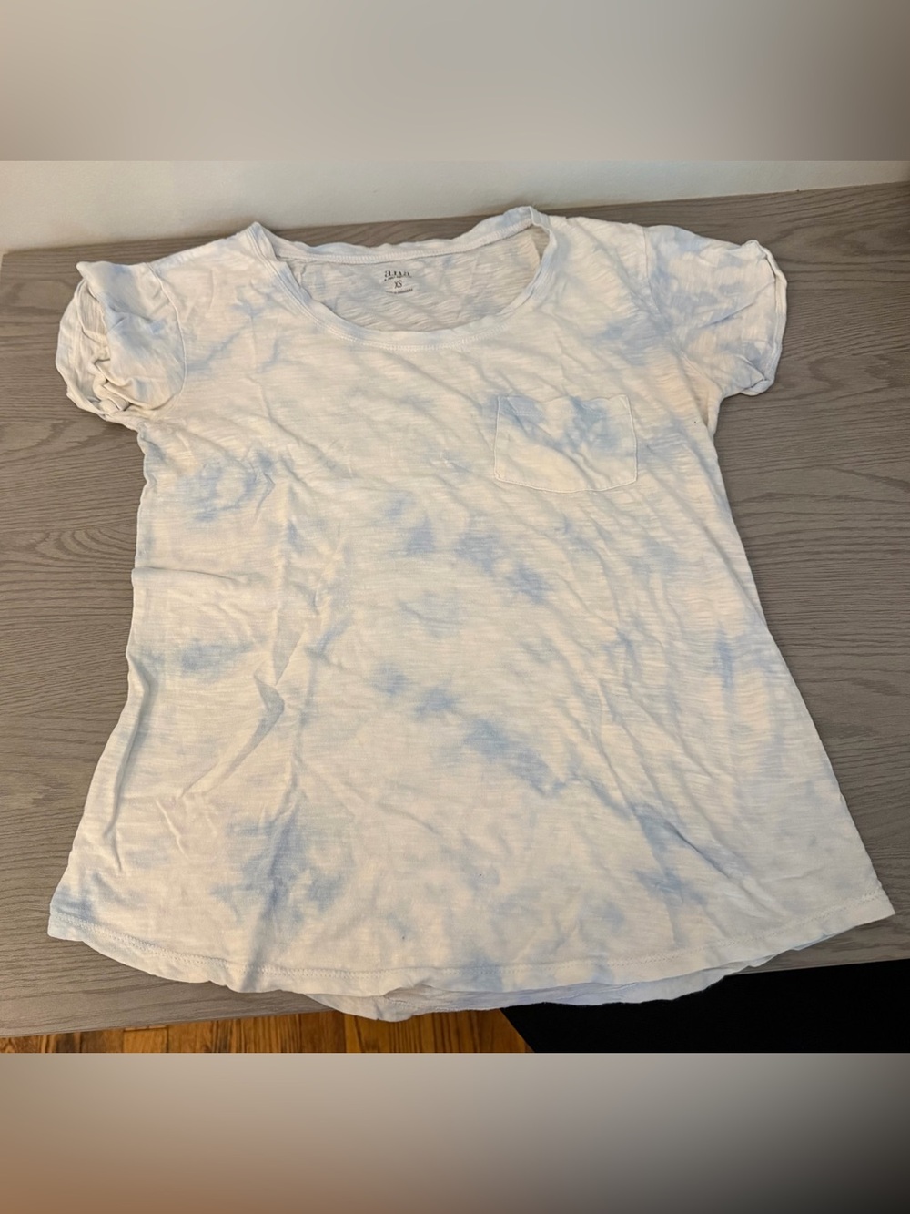 a.n.a. Blue White Tie Dye Pocket T-Shirt Top XS